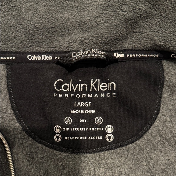 Calvin Klein Charcoal Fleece Vest - Picture 2 of 3
